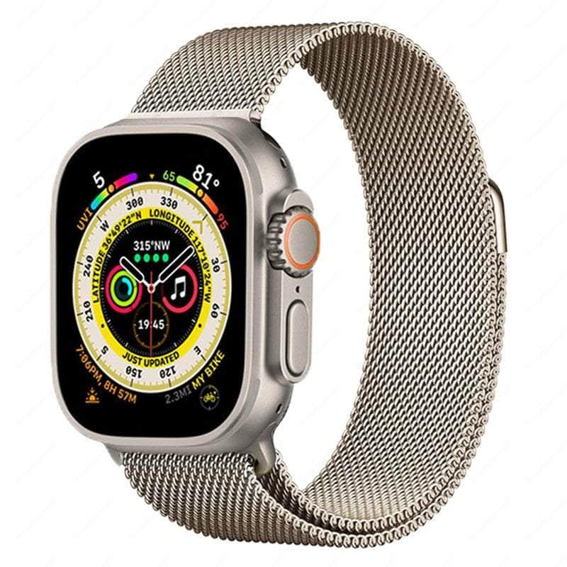 Casebuddy Vintage gold / 42mm -44mm-45mm-49mm Magnetic Strap Apple Watch Ultra 8 7 6 SE 5 4 3