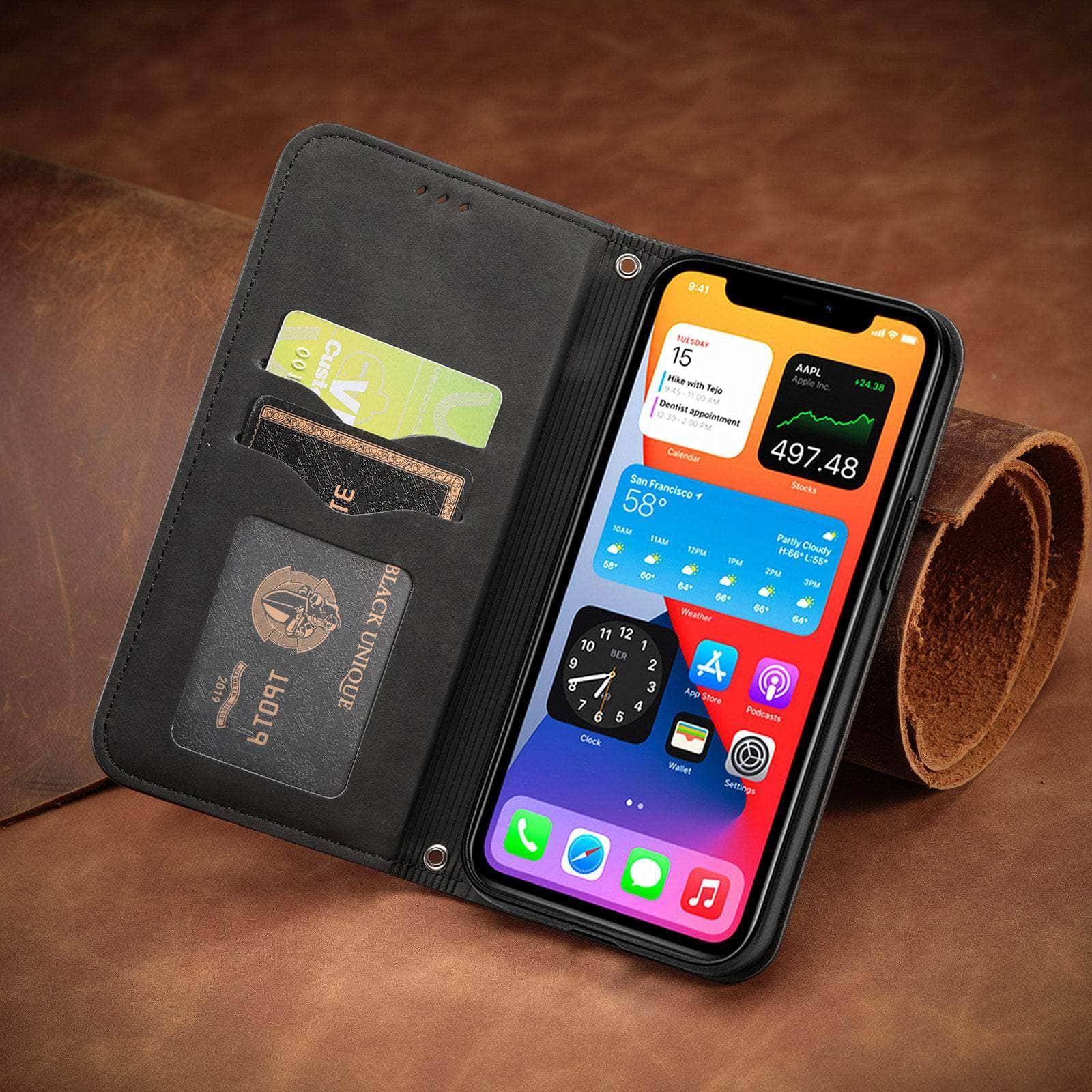 CaseBuddy Australia Casebuddy Matte Leather Case For iPhone 13 12 11 Pro Mini XR XS Max X 8 7 6s 6 Plus Flip Book Case Cover For Apple iPhone SE 2022 2020