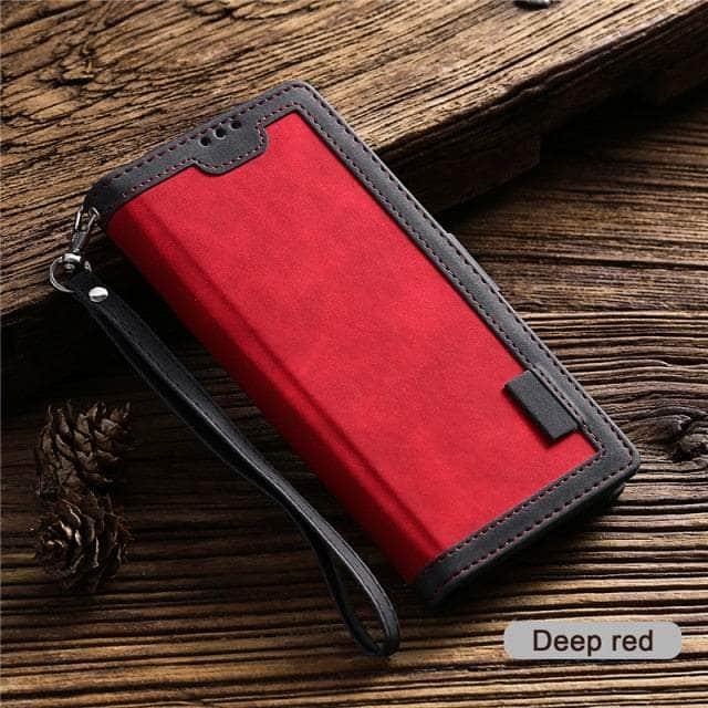 CaseBuddy Australia Casebuddy For iPhone SE 2022 / Red / Case & Strap Matte Leather iPhone SE 2022 Wallet Flip Case
