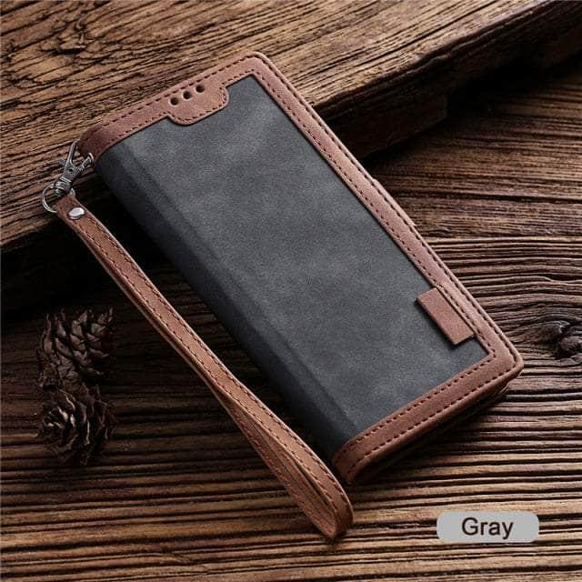 CaseBuddy Australia Casebuddy For iPhone SE 2022 / gray / Case & Strap Matte Leather iPhone SE 2022 Wallet Flip Case