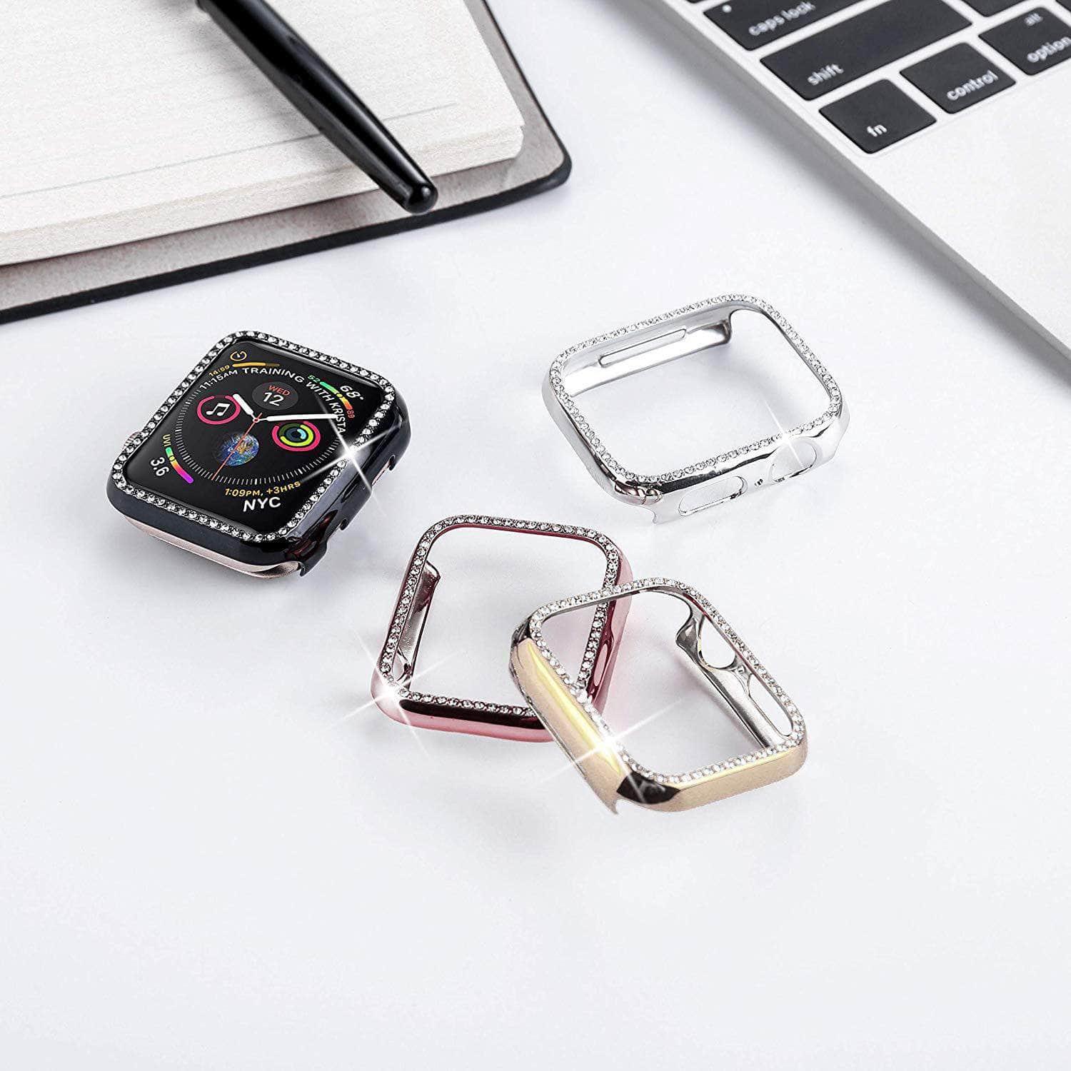 Metal Diamond Strap Bumper Apple Watch 6 5 4 SE 44/42/40/38 - CaseBuddy