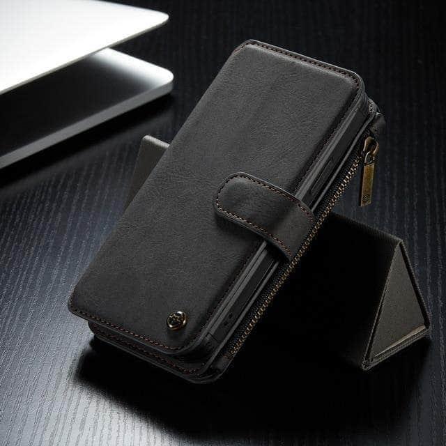 CaseBuddy Australia Casebuddy for Iphone12 Pro Max / Black Multiple Function Leather Wallet iPhone Business Flip Case