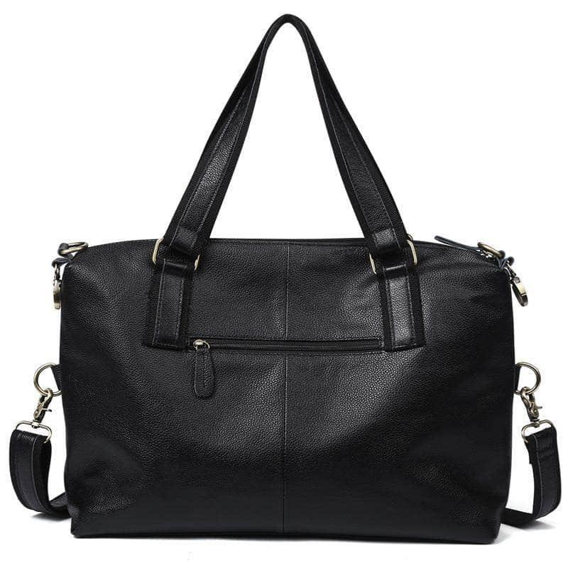 CaseBuddy Australia Casebuddy Nesitu Large Capacity Black Genuine Leather A4 Handbag