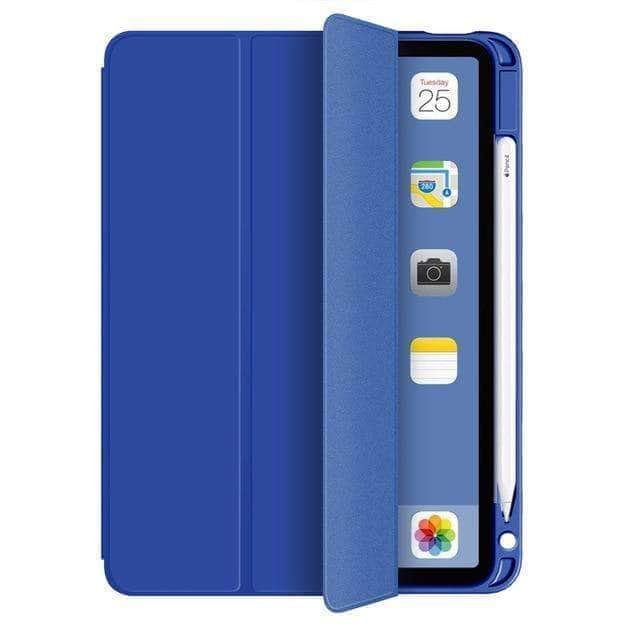 CaseBuddy Australia Casebuddy Blue / iPad Air 5 Pencil Holder iPad Air 5 2022 10.9 ShockProof Stand Folio Case