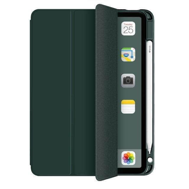 CaseBuddy Australia Casebuddy Green / iPad Air 5 Pencil Holder iPad Air 5 2022 10.9 ShockProof Stand Folio Case