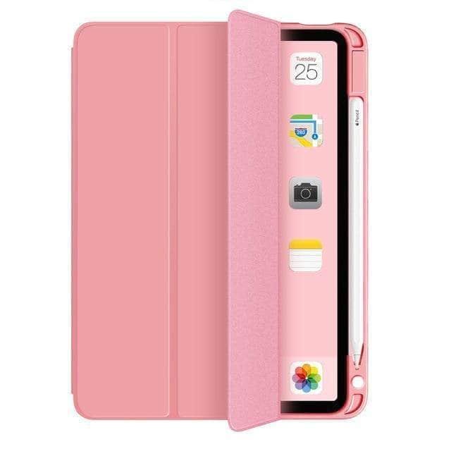 CaseBuddy Australia Casebuddy Pink / iPad Air 5 Pencil Holder iPad Air 5 2022 10.9 ShockProof Stand Folio Case