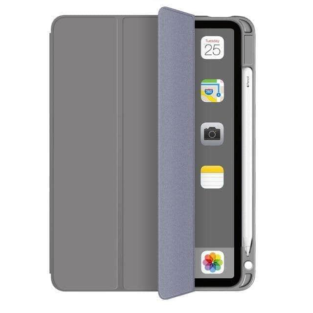 CaseBuddy Australia Casebuddy Grey / iPad Air 5 Pencil Holder iPad Air 5 2022 10.9 ShockProof Stand Folio Case