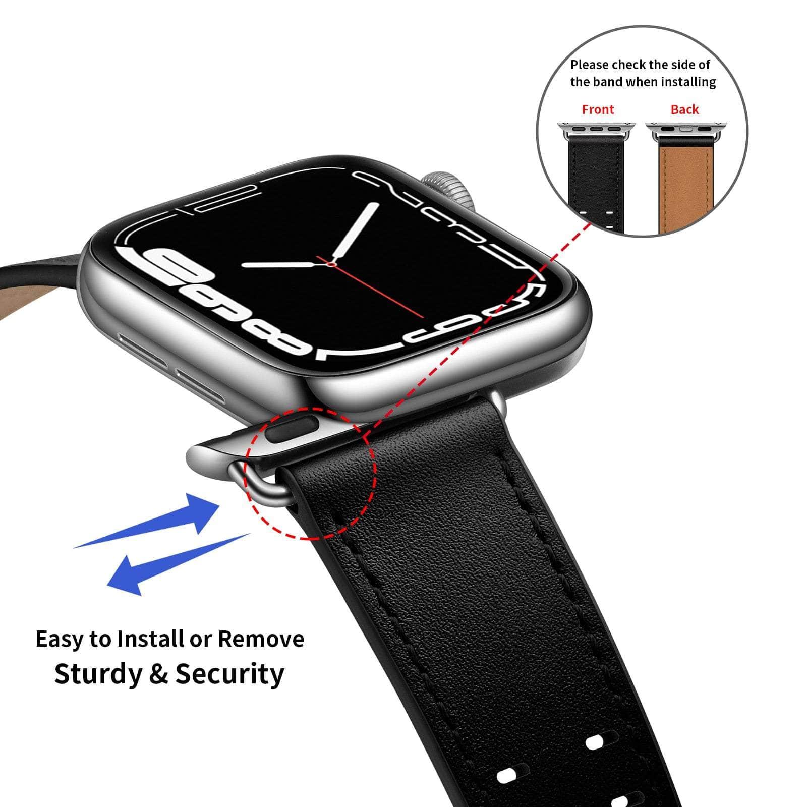 Casebuddy Premium Apple Watch Leather Strap