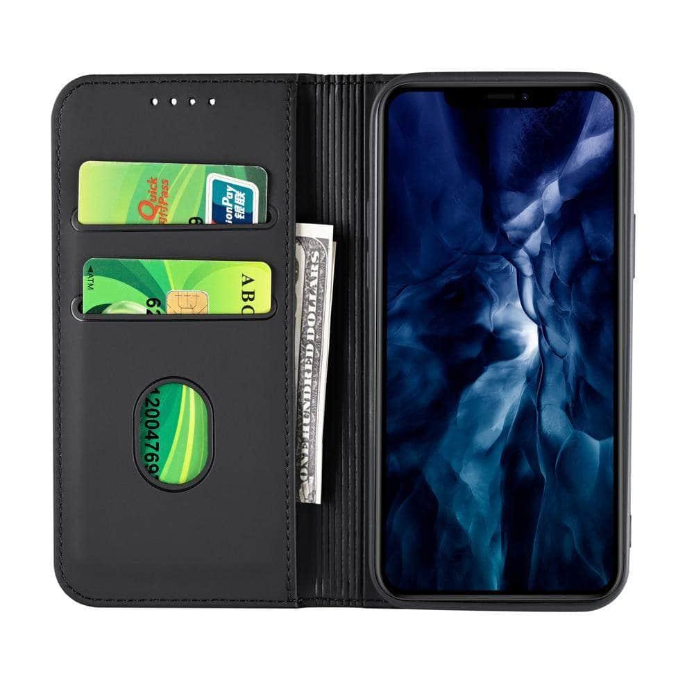 Premium Magnetic iPhone 11 12 Pro Max Plus Mini X Xr Xs Card Slot Kickstand Case - CaseBuddy