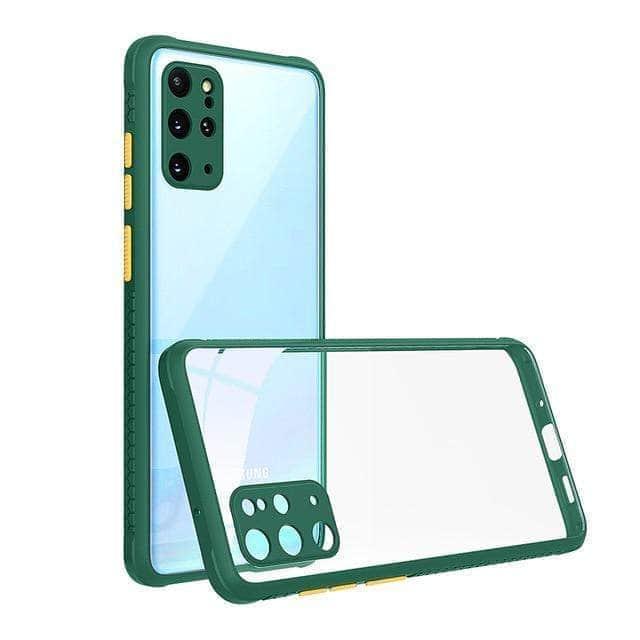 CaseBuddy Australia Casebuddy For S21 Ultra / Black Green Protective Galaxy S21 Luxury Silicone Frame Clear Back Cover