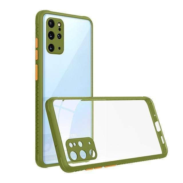 CaseBuddy Australia Casebuddy For S21 Ultra / green Protective Galaxy S21 Luxury Silicone Frame Clear Back Cover