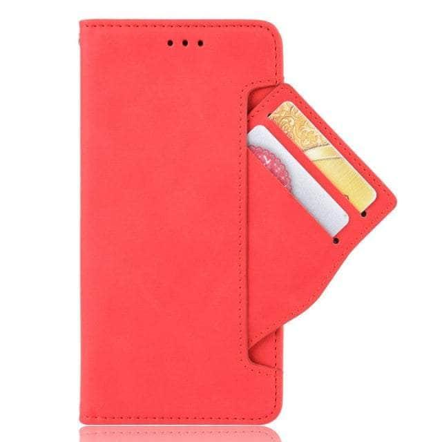 CaseBuddy Australia Casebuddy S22 Ultra / Red Removable Card Slot Galaxy S22 Ultra Leather Wallet