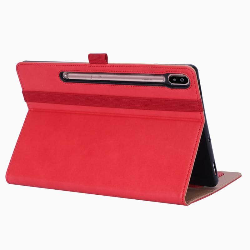 Retro Leather Case Galaxy Tab S6 10.5" T865 T860 Business Handheld Card Stand - CaseBuddy