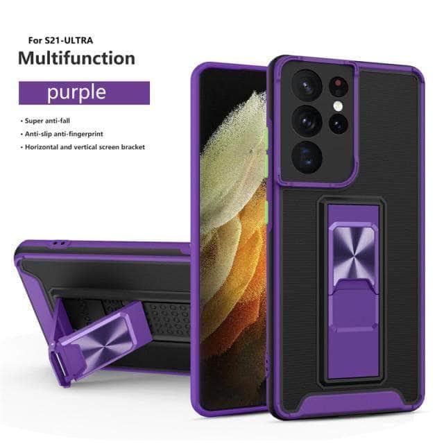 CaseBuddy Australia Casebuddy For Galaxy A52 / Purple Samsung Galaxy A52 Luxury Shockproof Magnetic Holder Case
