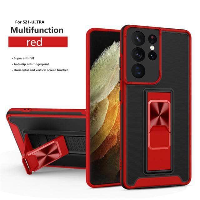 CaseBuddy Australia Casebuddy For Galaxy A52 / Red Samsung Galaxy A52 Luxury Shockproof Magnetic Holder Case
