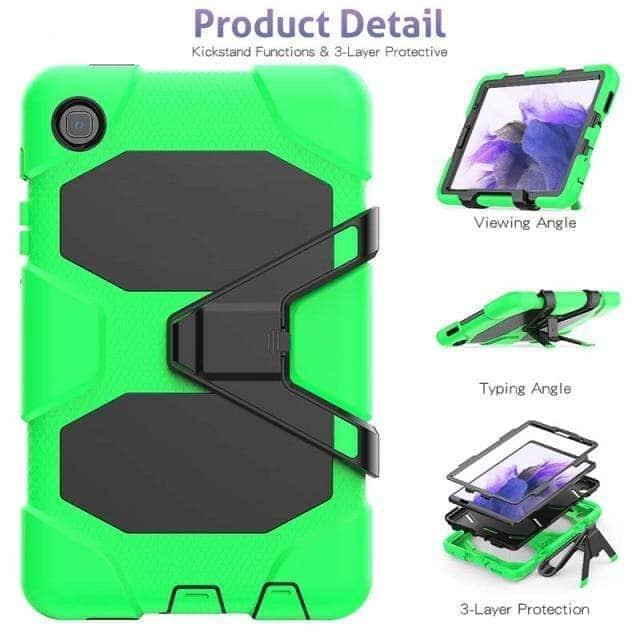 CaseBuddy Australia Casebuddy Green Shockproof Galaxy Tab A7 Lite 2021  Hard Military Heavy Duty Case