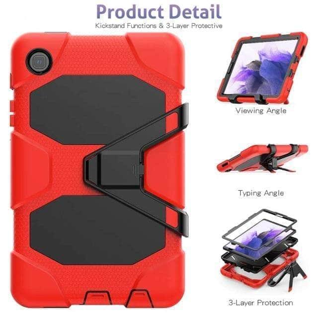 CaseBuddy Australia Casebuddy Red Shockproof Galaxy Tab A7 Lite 2021  Hard Military Heavy Duty Case