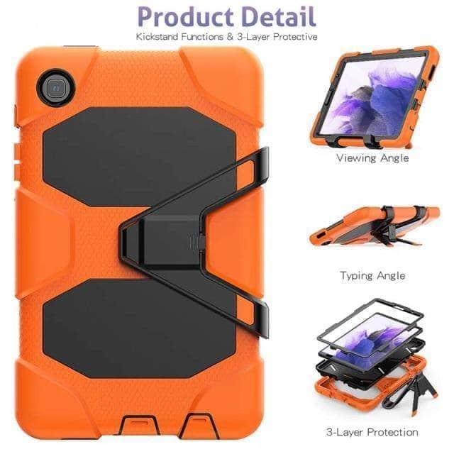 CaseBuddy Australia Casebuddy Orange Shockproof Galaxy Tab A7 Lite 2021  Hard Military Heavy Duty Case