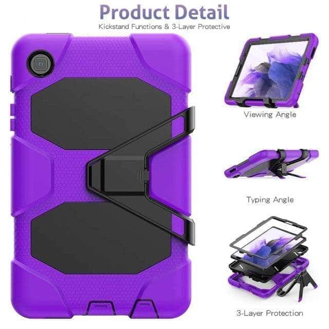 CaseBuddy Australia Casebuddy Purple Shockproof Galaxy Tab A7 Lite 2021  Hard Military Heavy Duty Case
