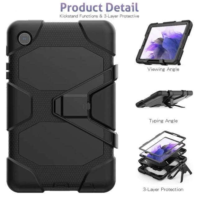 CaseBuddy Australia Casebuddy Black Shockproof Galaxy Tab A7 Lite 2021  Hard Military Heavy Duty Case