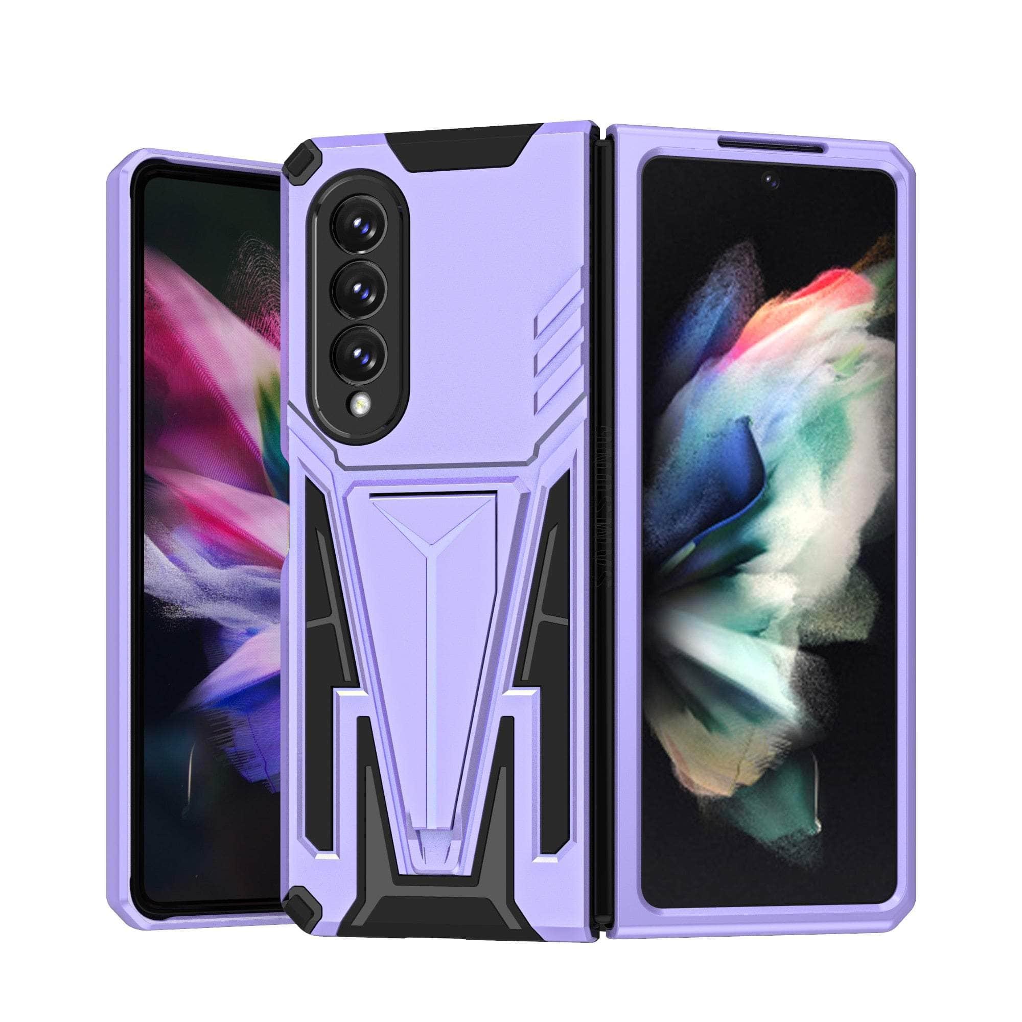 Casebuddy for Samsung Z Fold 4 / purple Shockproof Magnetic Galaxy Z Fold 4 Armor Case