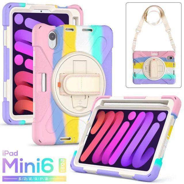 CaseBuddy Australia Casebuddy Coloful Pink / For ipad mini 6 Shockproof Protective Rugged Pencil Holder iPad Mini Case