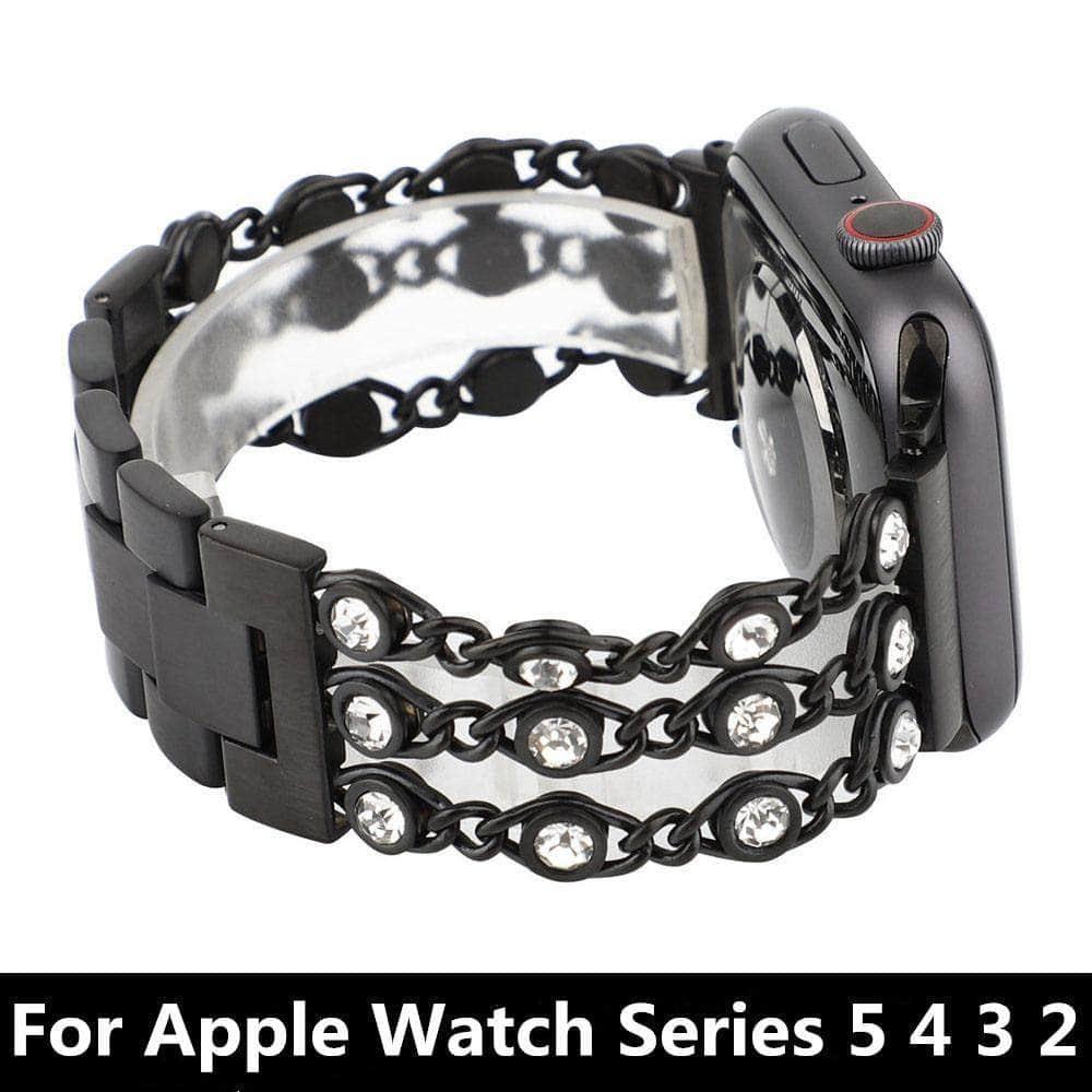 Stainless Steel Link Bracelet Apple Watch 6 5 4 3 2 SE 44/42/40/38 - CaseBuddy