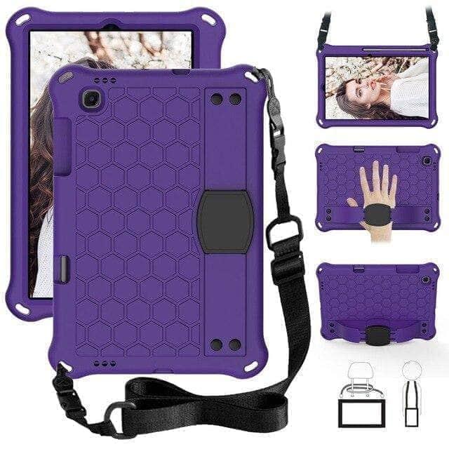 CaseBuddy Australia Casebuddy Purple Strap Shockproof EVA Full Body Cover Kids Galaxy Tab S6 Lite 10.4 P610 P615