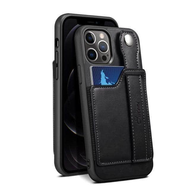 CaseBuddy Australia Casebuddy For Iphone 13 Mini / black Suteni Card Simplicity iPhone 13 Mini Leather Case