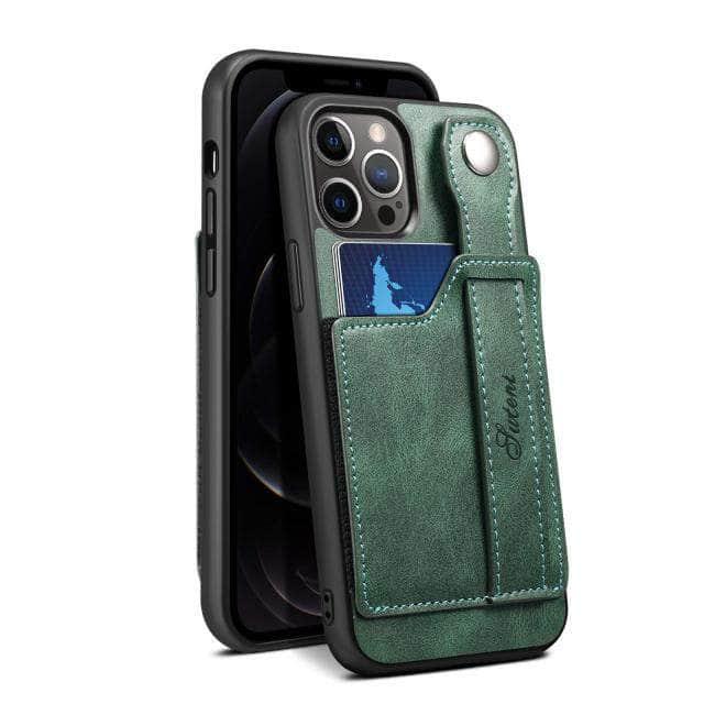 CaseBuddy Australia Casebuddy For Iphone 13 Mini / green Suteni Card Simplicity iPhone 13 Mini Leather Case