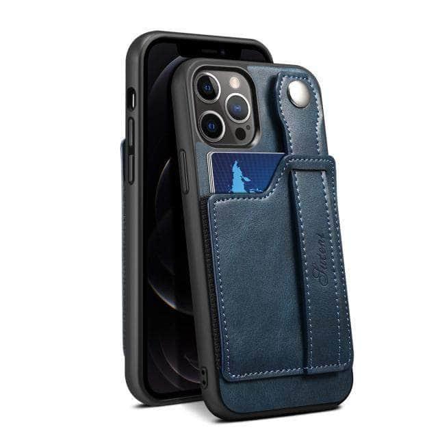 CaseBuddy Australia Casebuddy For Iphone 13Pro Max / Blue Suteni Card Simplicity iPhone 13 Pro Max Leather Case