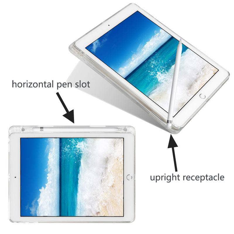 TPU Soft Case For iPad Air 3 10.5 2019 Slim Silicone Transparent Back Cover Pencil Holder - CaseBuddy