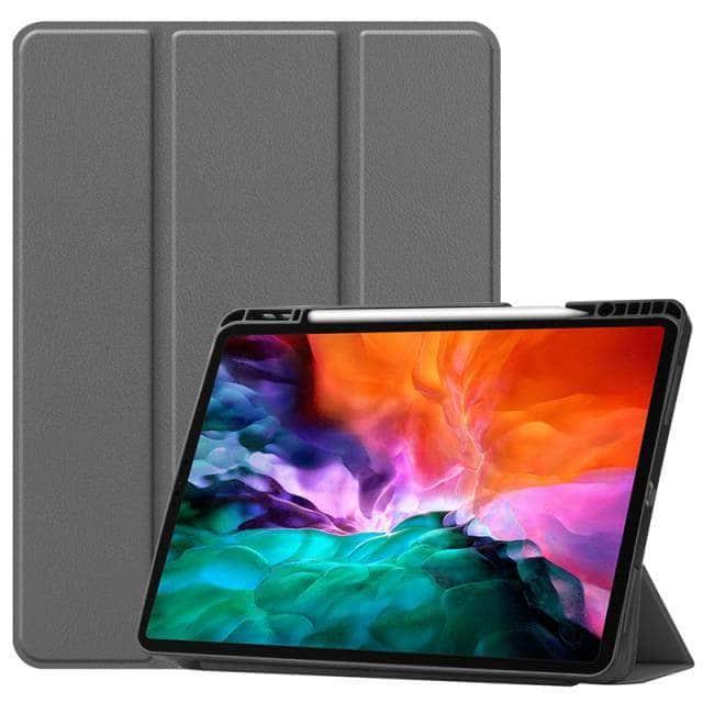 CaseBuddy Australia Casebuddy gray / iPad Pro 11 2021 Tri-Fold Leather Flip Cover iPad Pro 2021 Protective Shell