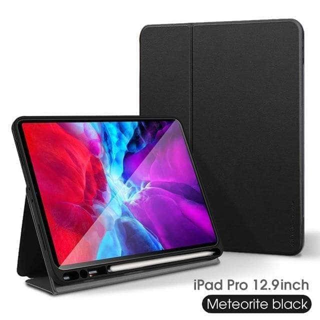 CaseBuddy Australia Casebuddy black Ultra-thin Leather TPU Case iPad Pro 2020 12.9 Stand Cover