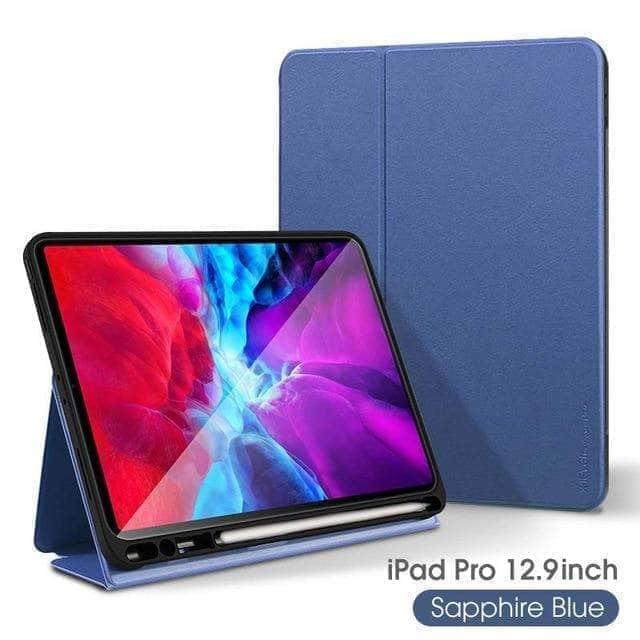 CaseBuddy Australia Casebuddy blue Ultra-thin Leather TPU Case iPad Pro 2020 12.9 Stand Cover
