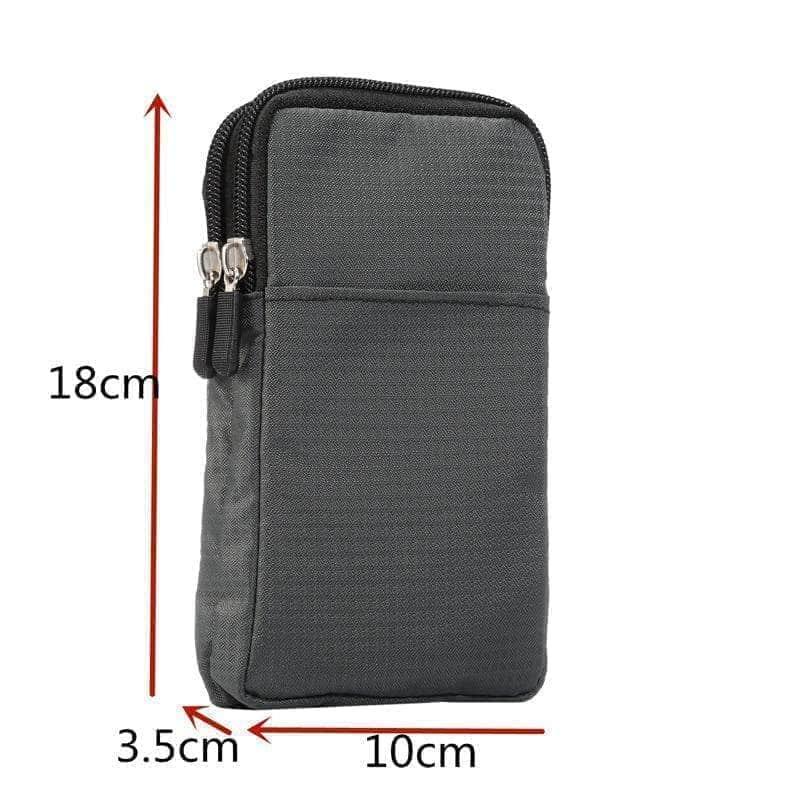 CaseBuddy Casebuddy Universal 6.3-6.9 inch Mobile Phones Pouch Outdoor 3 Pockets 2 Zippers Wallet Case Belt Clip Bag Samsung Galaxy Note 10 Plus