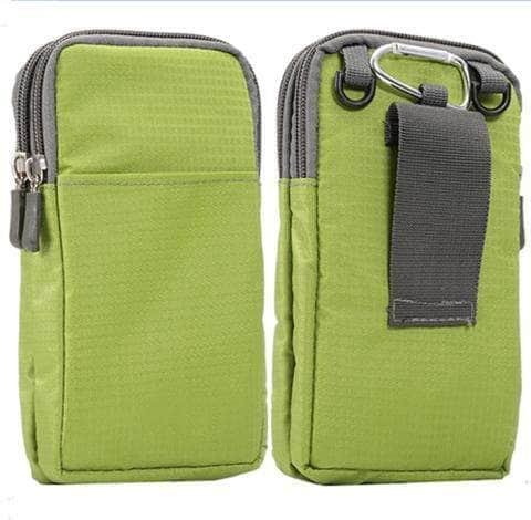 CaseBuddy Casebuddy Green Universal 6.3-6.9 inch Mobile Phones Pouch Outdoor 3 Pockets 2 Zippers Wallet Case Belt Clip Bag Samsung Galaxy Note 10 Plus