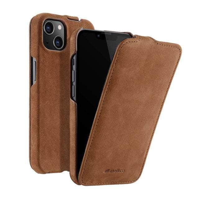 CaseBuddy Australia Casebuddy For iPhone 13 / frost brown Vertical Open Genuine iPhone 13 Business Wallet Case