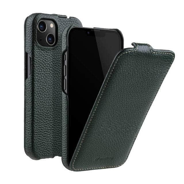CaseBuddy Australia Casebuddy For iPhone 13 / green Vertical Open Genuine iPhone 13 Business Wallet Case
