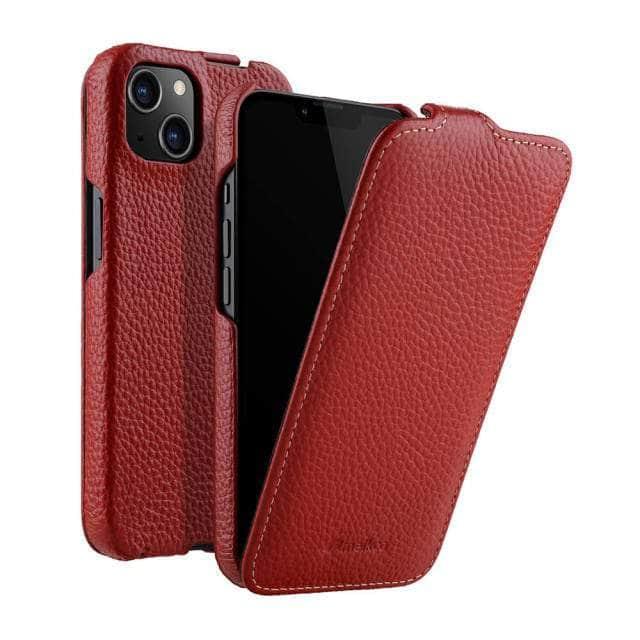 CaseBuddy Australia Casebuddy For iPhone 13 / red Vertical Open Genuine iPhone 13 Business Wallet Case