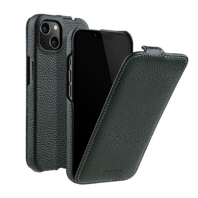 CaseBuddy Australia Casebuddy For iPhone 13 Mini / green Vertical Open Genuine iPhone 13 Mini Business Wallet Case
