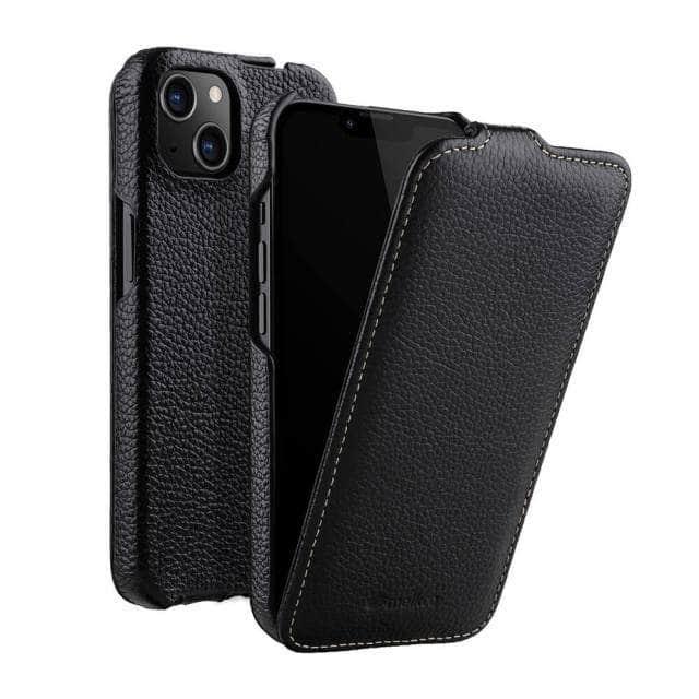 CaseBuddy Australia Casebuddy For iPhone 13 ProMax / black Vertical Open Genuine iPhone 13 Pro Max Business Wallet Case