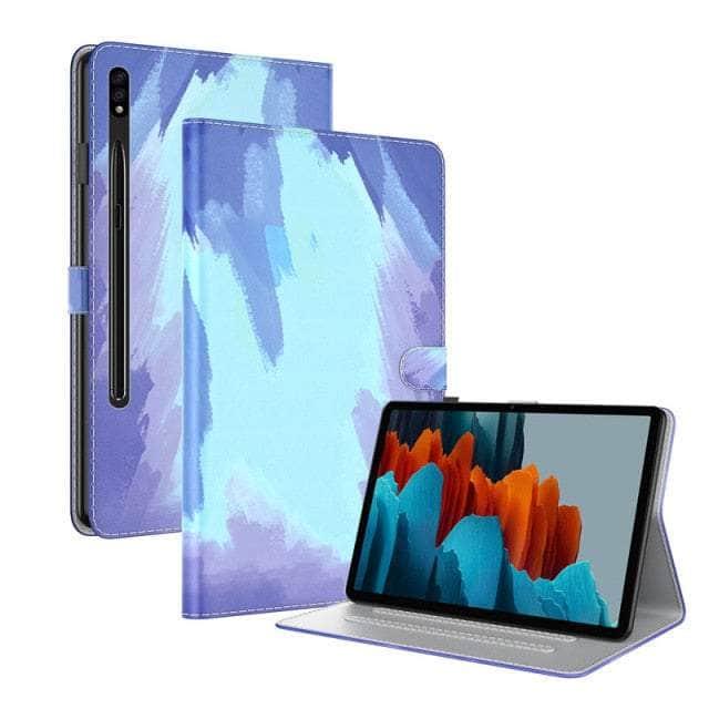 CaseBuddy Australia Casebuddy Blue Watercolor Gradient Galaxy Tab S8 11 X700 Leather Stand Cover