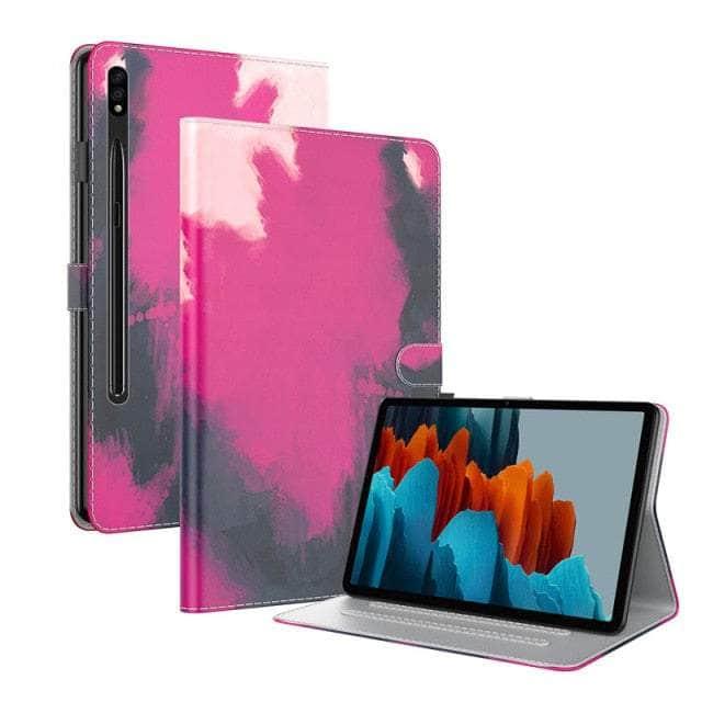 CaseBuddy Australia Casebuddy Dark Red Watercolor Gradient Galaxy Tab S8 11 X700 Leather Stand Cover