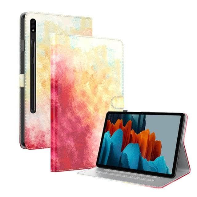 CaseBuddy Australia Casebuddy Red Yellow Watercolor Gradient Galaxy Tab S8 11 X700 Leather Stand Cover