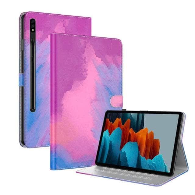 CaseBuddy Australia Casebuddy Purple Red Watercolor Gradient Galaxy Tab S8 11 X700 Leather Stand Cover